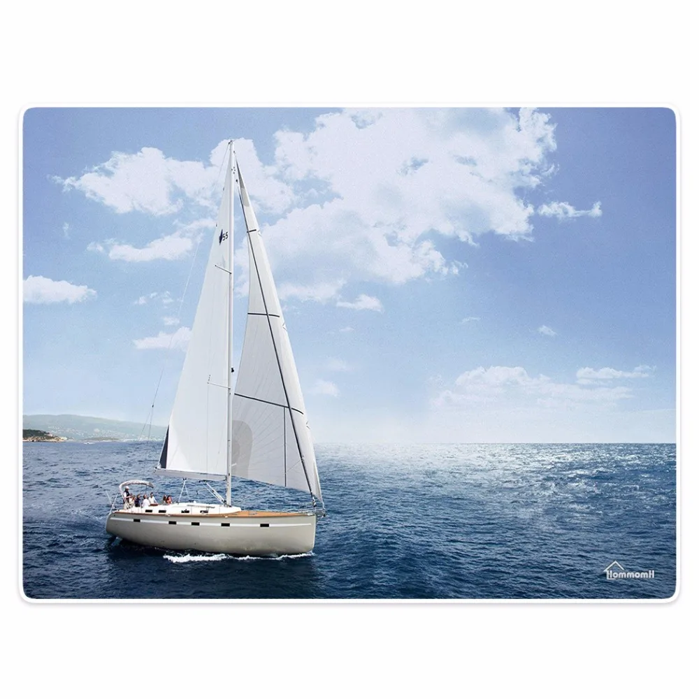 

Blanket Comfort Warmth Soft Plush Easy Care Machine Wash Ocean sailing blue sky and white clouds Sofa Bed Throw blanket