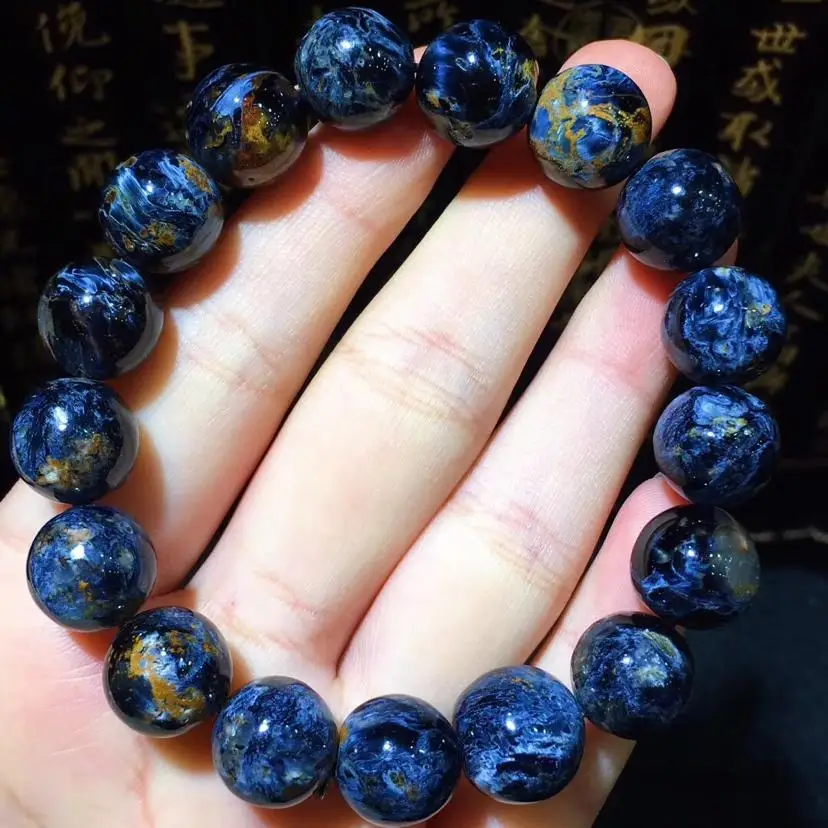 

12mm 100% Natural Namibia Pietersite Blue Yellow Beads Gemstone Round Bead Bracelets Man Women Drop Shipping