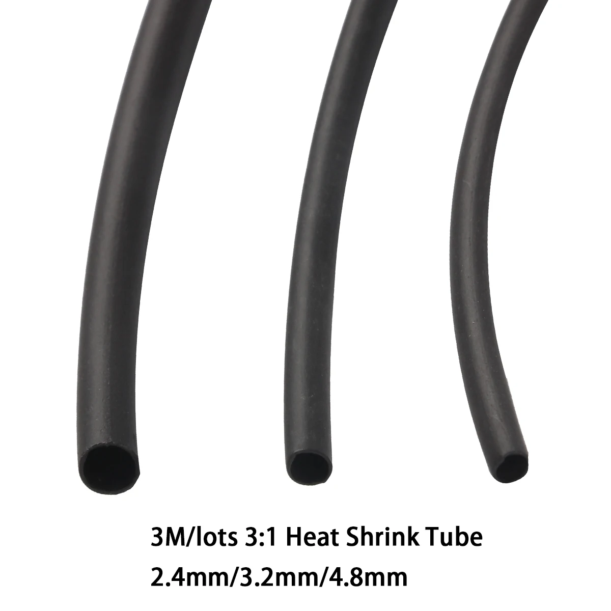 

3M Diameter 2.4/3.2 /4.8mm 3:1 Heat Shrink Tube with Glue Dual Wall Tubing Adhesive Lined Sleeve Wrap