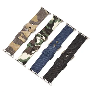 

Sport Nato strap for apple watch 4 band 44mm 40mm correa iwatch band 3 2 1 42mm 38mm Camouflage canvas nylon wrist bracelet belt