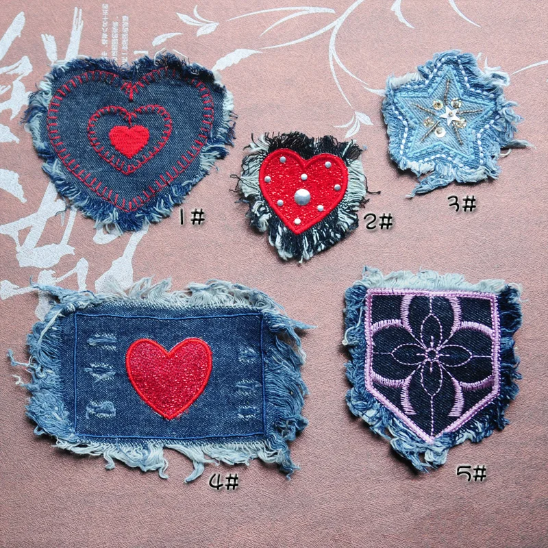 Hot Sell Mixed 5PCs Patches For Clothing Jeans Sew On Patches Appliques