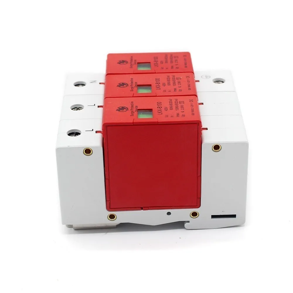B100 3P 60KA ~ 100KA 275V AC 2P + N SPD дом Защита от перенапряжения защитное Низковольтное