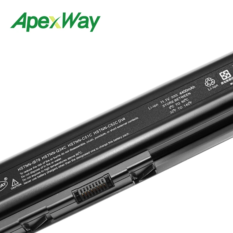 Apexway 6 ячеек ноутбук замена Батарея для hp павильон DV4 DV5 DV6 Батарея 484170-001 аккумулятор большой емкости HSTNN-IB72 HSTNN-LB72 HSTNN-LB73 HSTNN