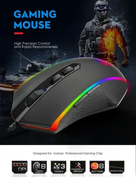 

M710 New RGB Wired Gaming Mouse 8 Buttons Ergonomic Design for Desktop Computer 10000 DPI Wired Gaming Mouse RGB