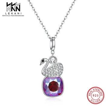 

Animal Necklace Crystals From Swarovski Element Swan Pendant With Shining Crystal 925 Sterling Silver Necklace For Women Gifts