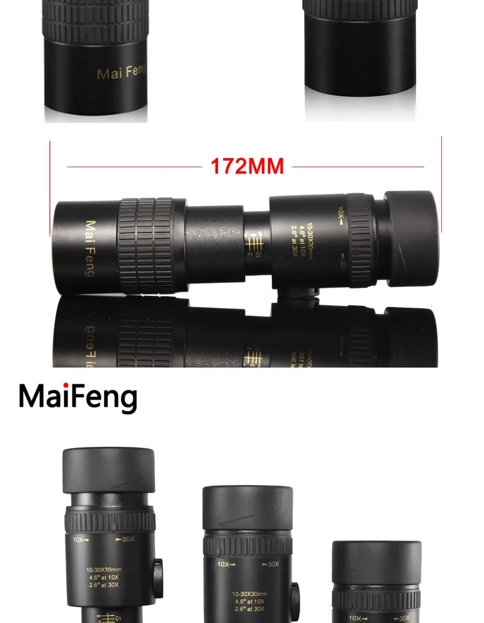 Бинокль maifeng 10-30x30 10x-30x увеличение BAK4 призма Монокуляр зум hd телескоп универсальный смартфон фото клип держатель