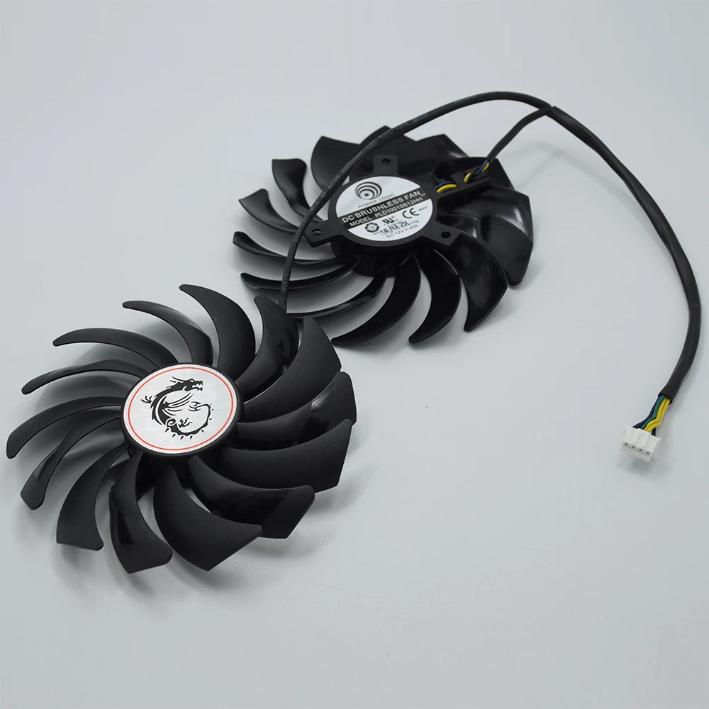 Дешево 2 шт. лот 95 мм PLD10010S12HH 4Pin кулер вентилятор Замена для MSI GTX 1060 1070 1080 TI RX 470 570 RX580 font b GAMING b font X видеокарта
