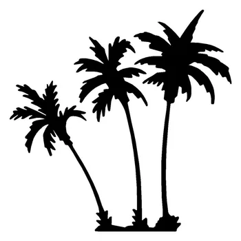 

9.5*9.5CM Car Styling Palm Trees Car Sticker Vinyl Decals Motorcycle Accessories Black Silver C2-0646