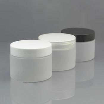 

free shipping 150ml 7.1*5.4cm frosted FET jar with white / transparent / black plastic cover