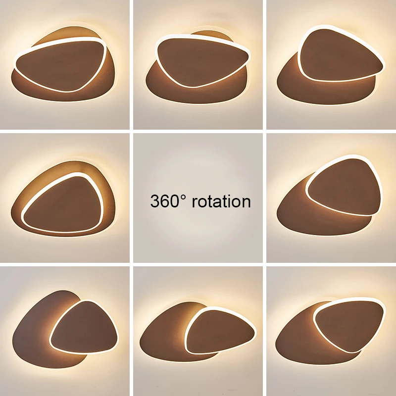 

NEO Gleam Triangle Rotating Modern Led Ceiling Lights For Living Room Bedroom Study Room White/Brown Color Ceiling Lamp Fixture