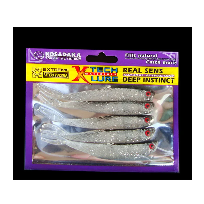 Fishing Soft Lure Bait Super Natural Attractant Artificial Black Fish Catch 7cm/10cm 5 Pcs/Bag