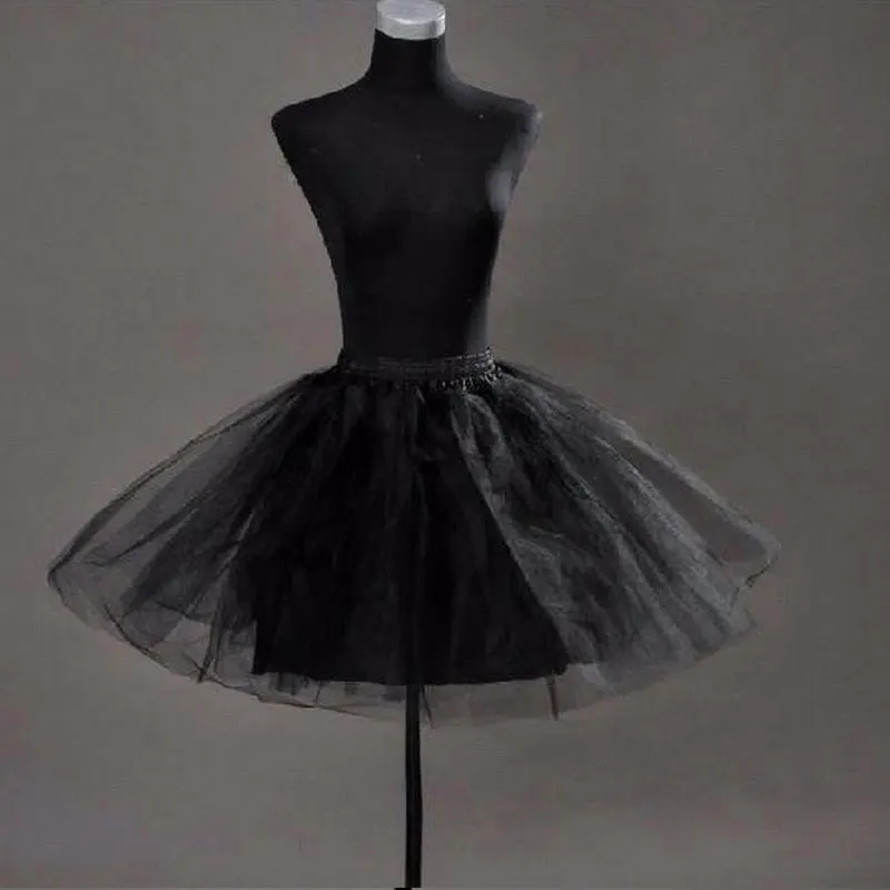 

2019 Black Red No Hoop Short Petticoat Crinoline For Girls Tutu Skirt A Line Ball Gown Underskirt jupon robe de mariee