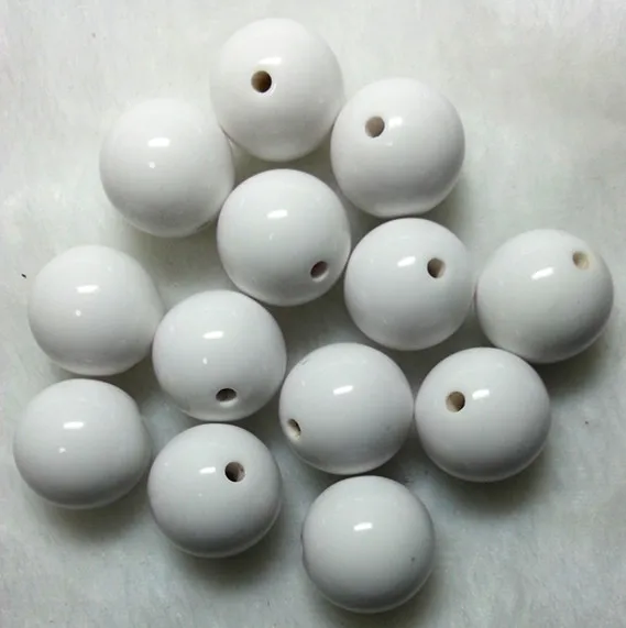 20 мм, белый цвет, 105 шт./лот, толстые акриловые бусины с жевательной резиной, цветные массивные бусины для ожерелья, ювелирных изделий(B26 - Цвет: White