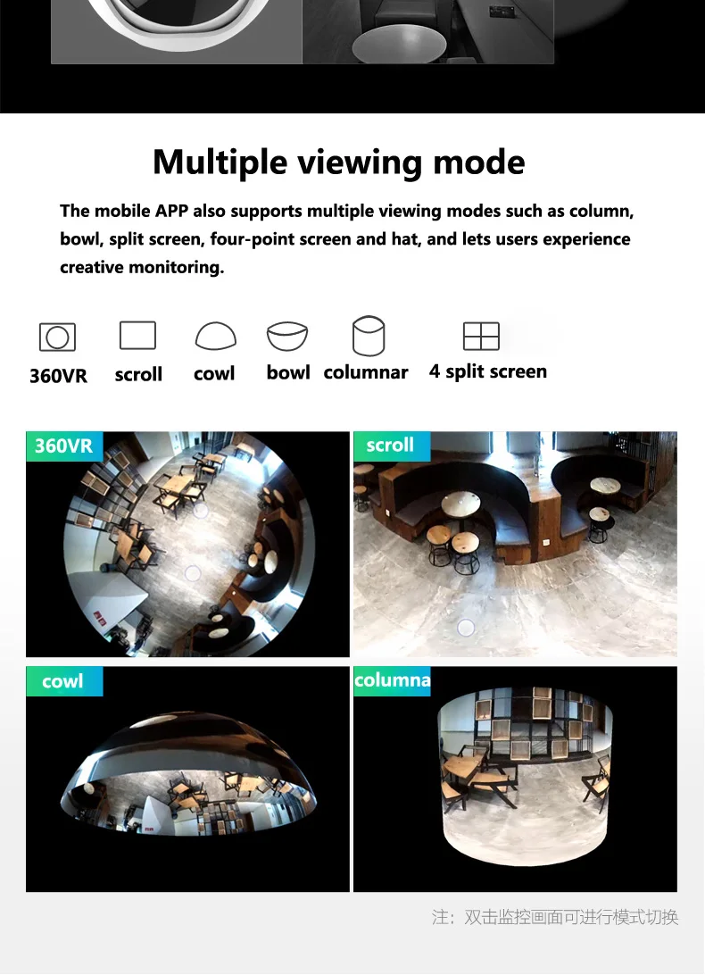 Панорамная Беспроводная панорамная камера с разрешением 1080P XM 360 degree, сетевая Wi-Fi ip-камера безопасности рыбий глаз, встроенный микрофон