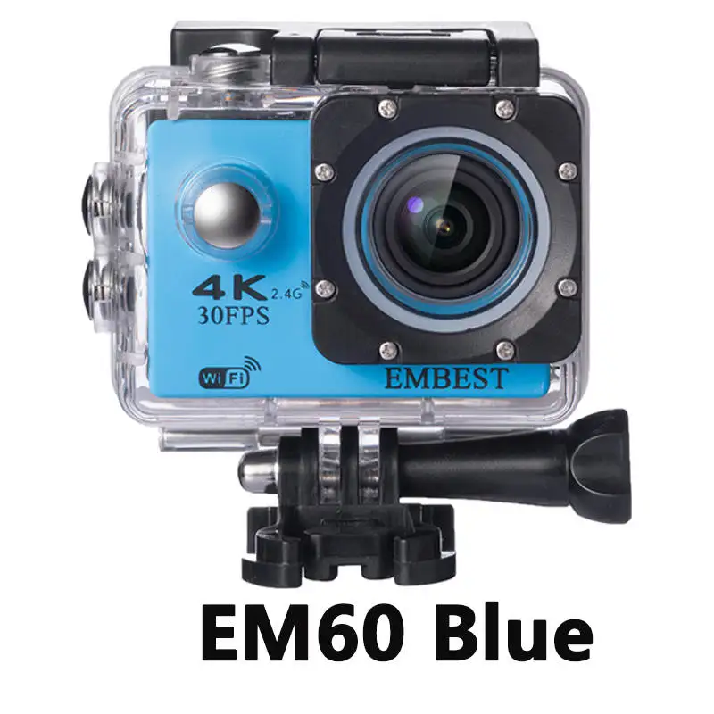 EMBEST EM60/EM60R экшн-камера 4K Wifi Ultra HD 2,0 дюймов ЖК 170D 30 м водонепроницаемый с пультом дистанционного управления для RC беспилотный самолет - Цвет: EM60 Blue