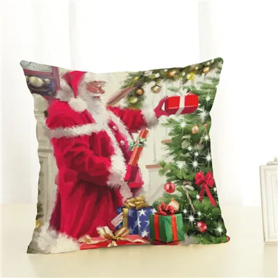 Наволочка на подушку с надписью «Merry Christmas» и надписью «Happy Day Joy», подарки на праздник, Рождественская елка, наволочка для дивана, домашний декор - Цвет: 12