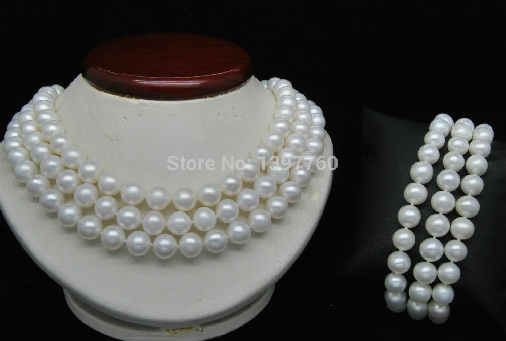 

A0503 Miss charm Jew.38 7-8mm AAA Akoya White pearl sets (Necklace &Bracelet) (0430)