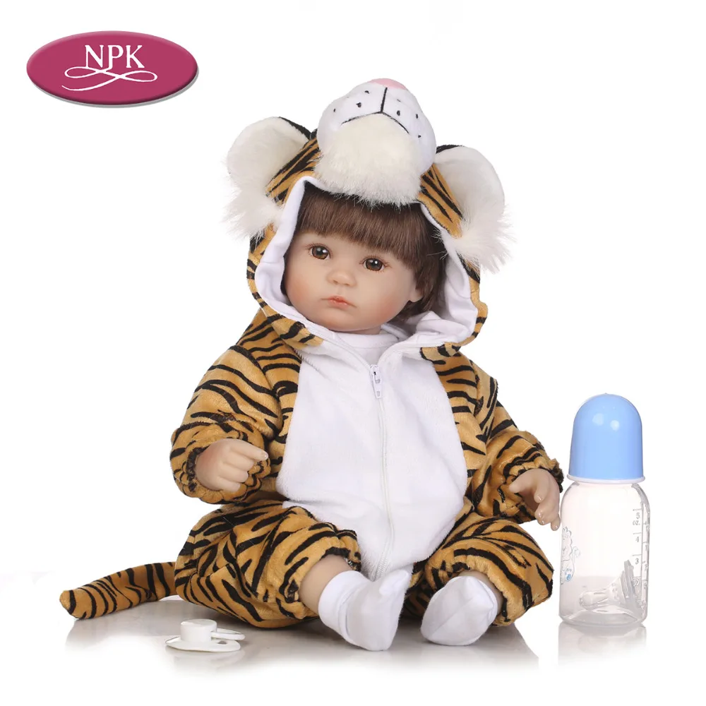 NPK 40CM Silicone Reborn Baby Doll Lifelike Cosplay Tiger Princess Girls Newborn Babies Doll Kids Playmate Gifts 2018 Newest (2)