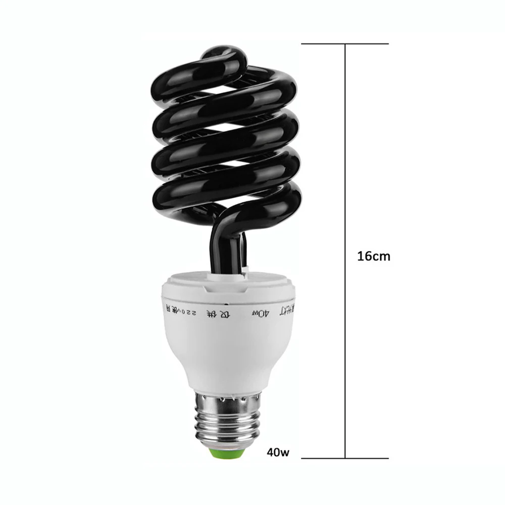 E27 UV Ultraviolet Spiral Energy Saving Black Light Lamp 220V 36W/40W