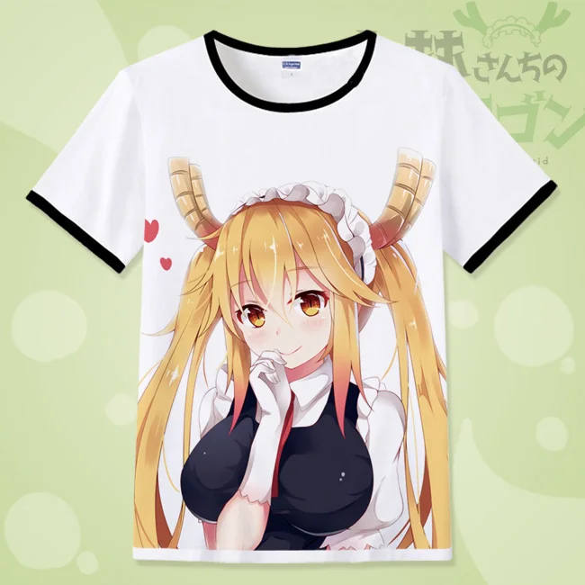 Новая футболка Kobayashi san Chi no Maid Dragon, футболка для костюмированной вечеринки, аниме Maid Kanna, летние хлопковые футболки - Цвет: 06