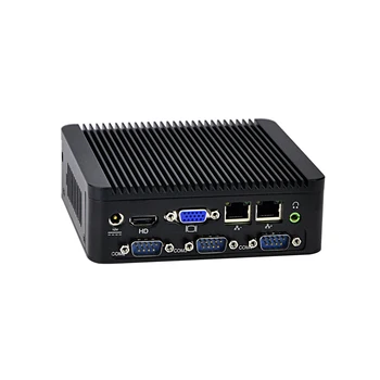 Qotom 팬리스 데스크탑 산업용 미니 컴퓨터, Baytrail j1900,4 COM 산업용 마이크로 pc 2 이더넷 x86