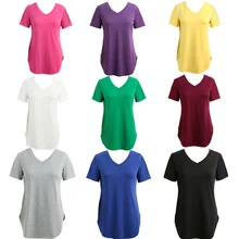 Летние 3XL 4XL 5XL плюс Размеры футболка Для женщин топы Повседневное Туника женская футболка с v-образным вырезом короткий рукав большой Размеры s длинная футболка более Размеры