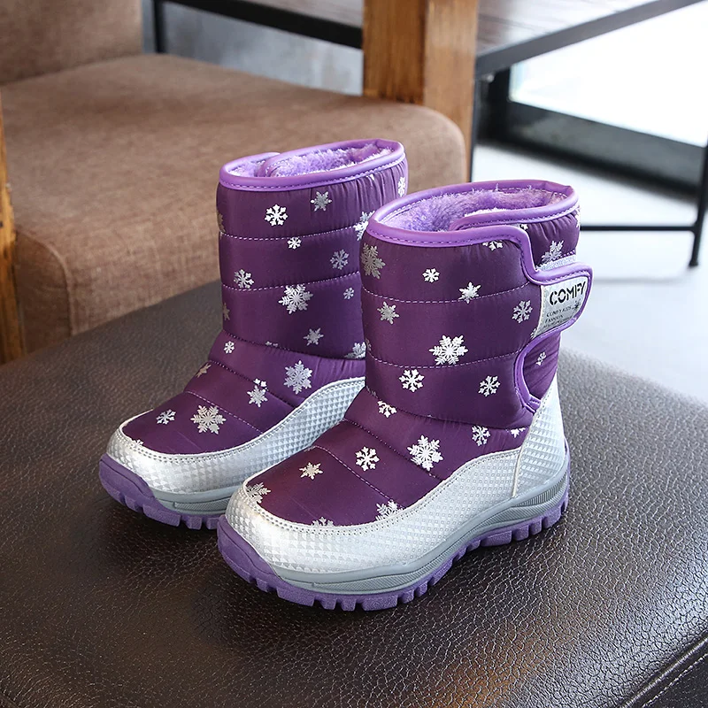 Удобные детские зимние сапоги; обувь для девочек и мальчиков; зимние сапоги; зимние Утепленные водонепроницаемые сапоги до-25 градусов по Цельсию