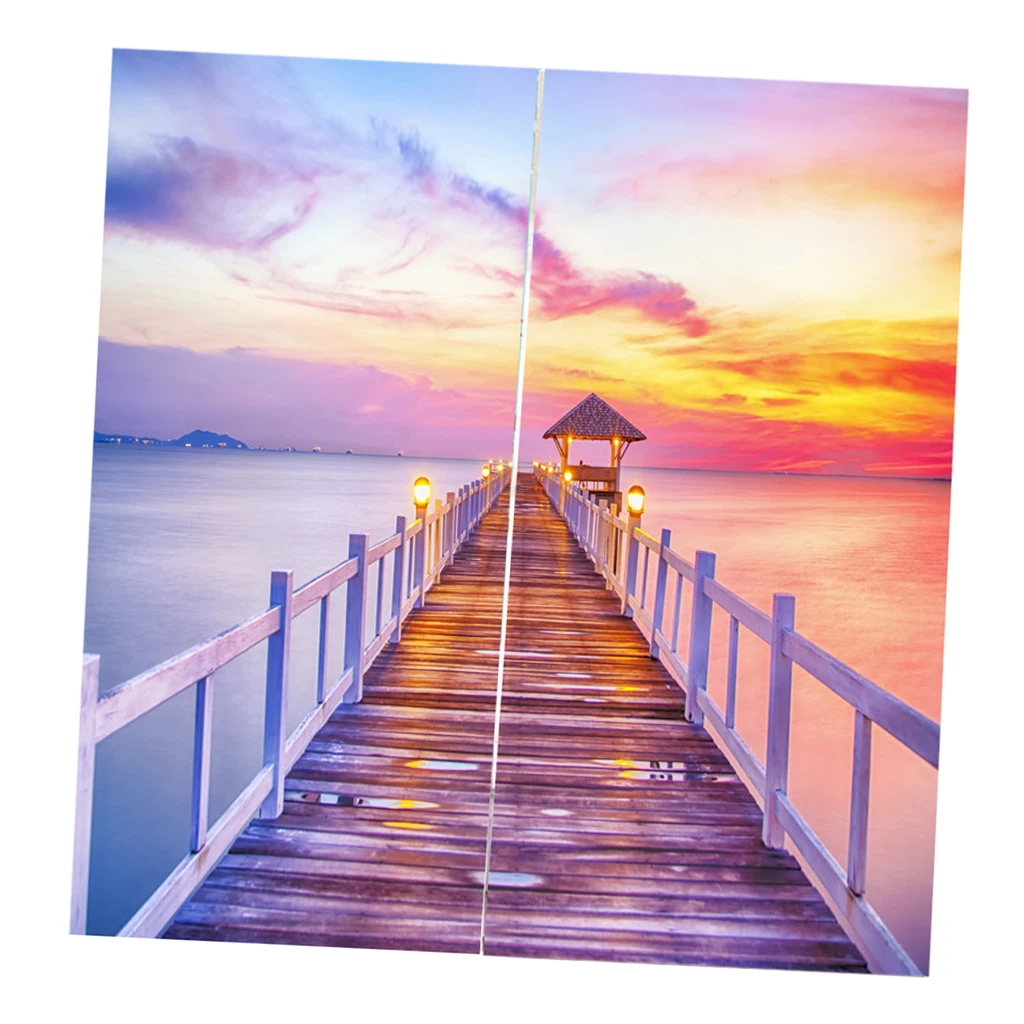 1 Pair 3D Digital Photo Print Sea Style Curtains Blackout Window Drapes Home Window Room Decor, 2 Panels/ Set, 59x65inches