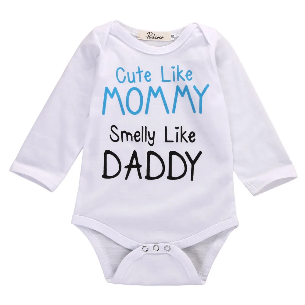 Newborn Infant Baby Boy Girls MOMMY DADDY Letter Print Long Sleeve