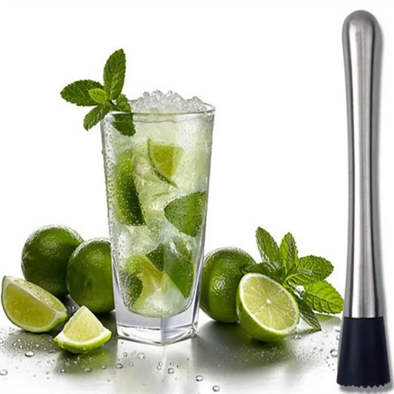Stainless steel cocktail muddler bar mixer mojito DIY drink fruit muddler crushed ice bar tool