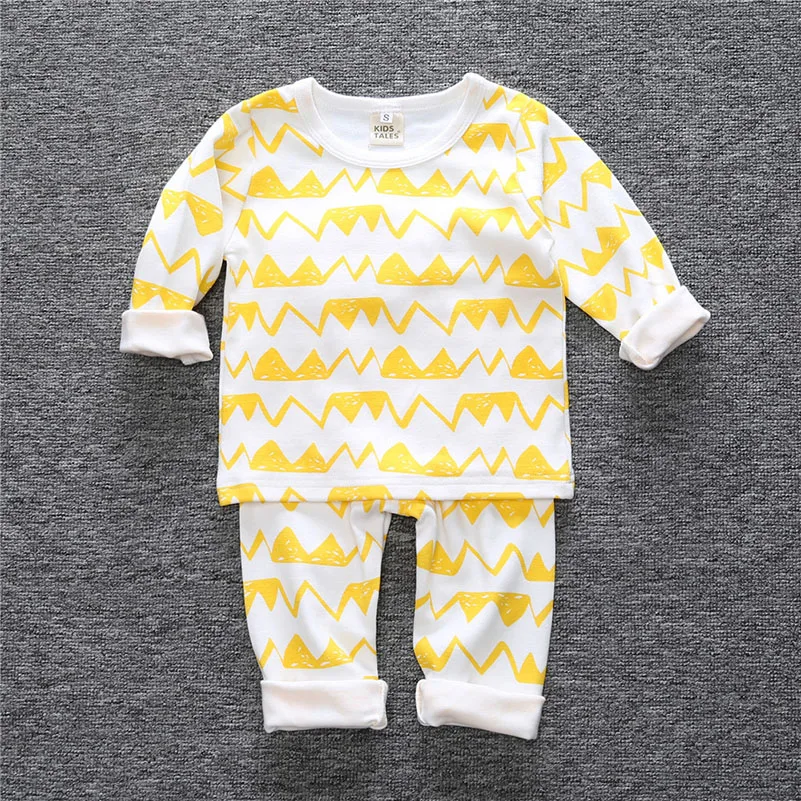 Frühling Herbst Baby Pyjama Anzug Hause Kleidung Schlafanzug Langarm Baumwolle Pyjama Netter Junge Mädchen Kleinkind Loungewear Gute qualität