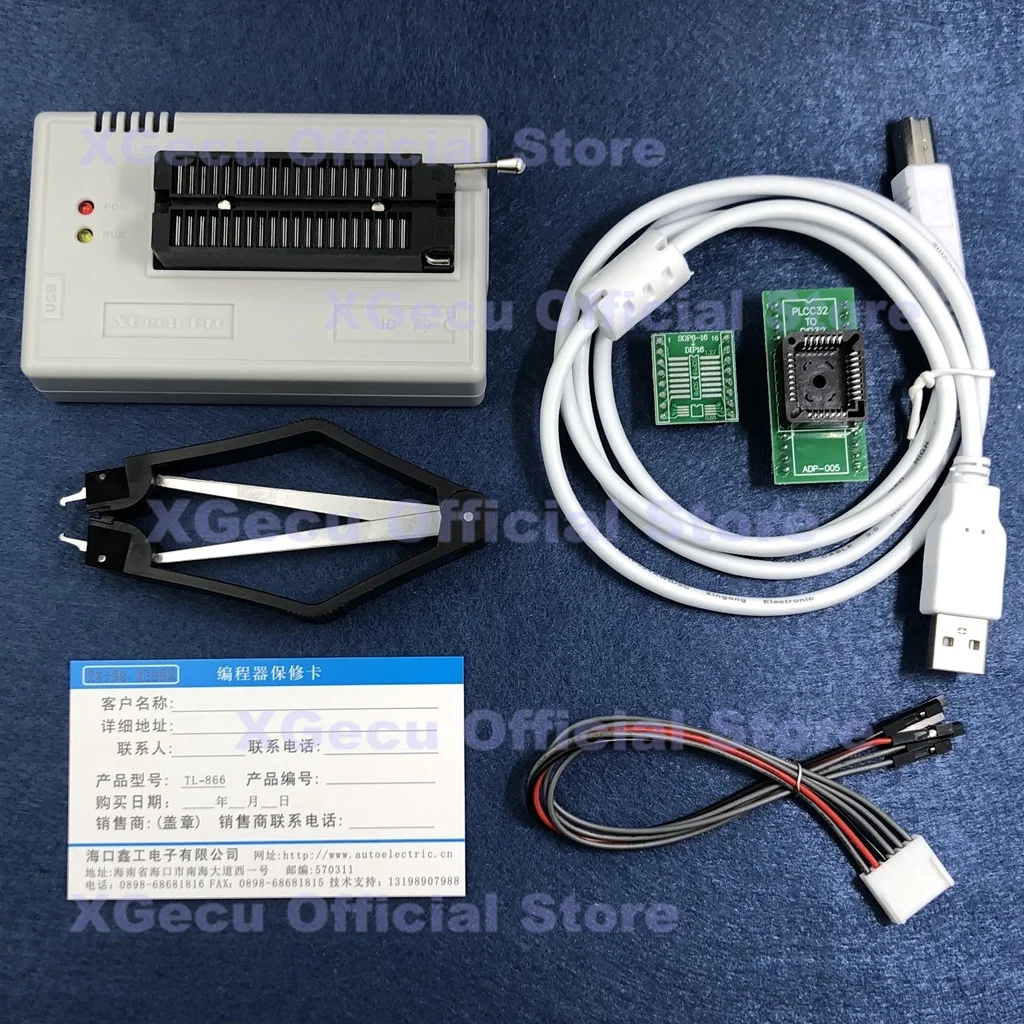 

Black socket V8.3 XGecu TL866II Plus Programmer support 15000+IC SPI Flash NAND EEPROM MCU replace TL866A TL866CS +2PCS ADAPTER
