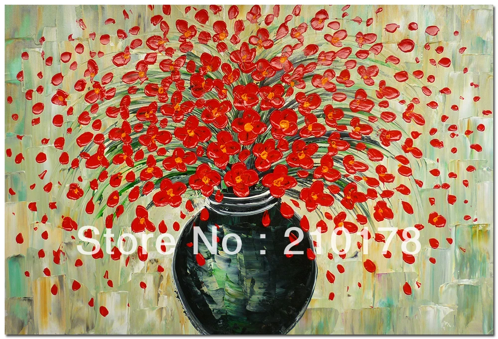 

handmade oil painting on canvas modern 100% Best Art Flower oil painting original directly from artis FL1-149