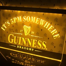 091-Guinness это 5 pm где-то бар светодиодный светильник знак