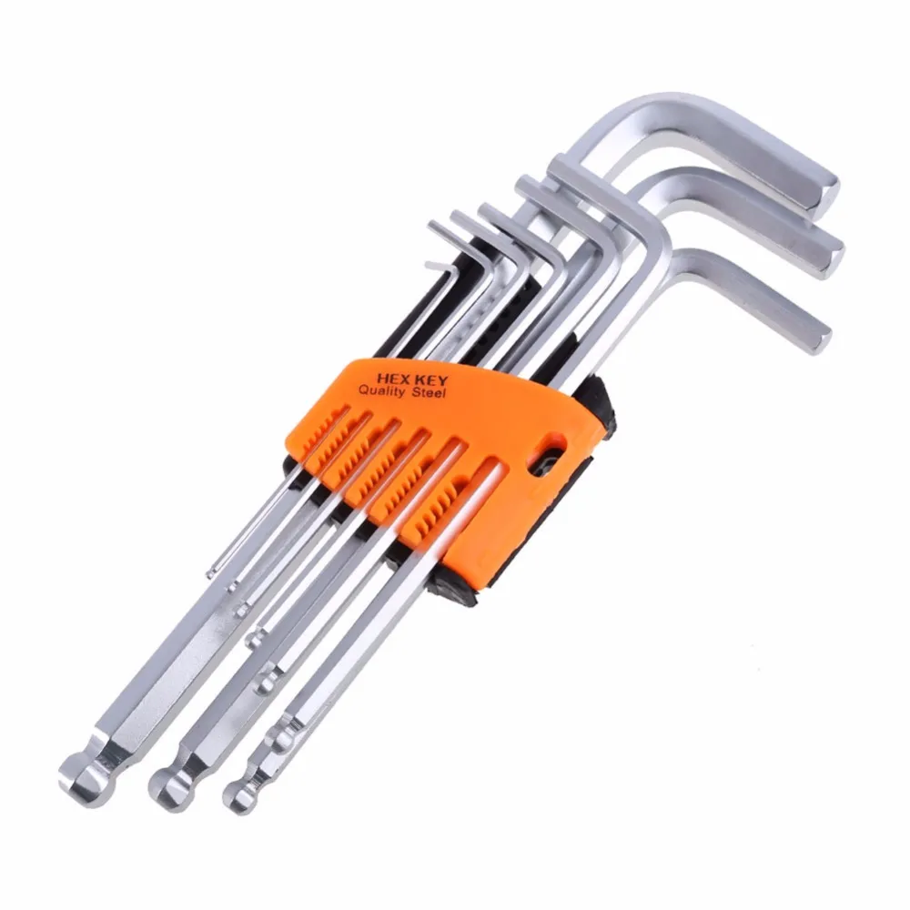 

9Pcs Double Wrench Set Ended Hex Socket Wrench Torque Key Hex Key Allen Key Hexagon Wrench L-type Repair Tool Spanner Set