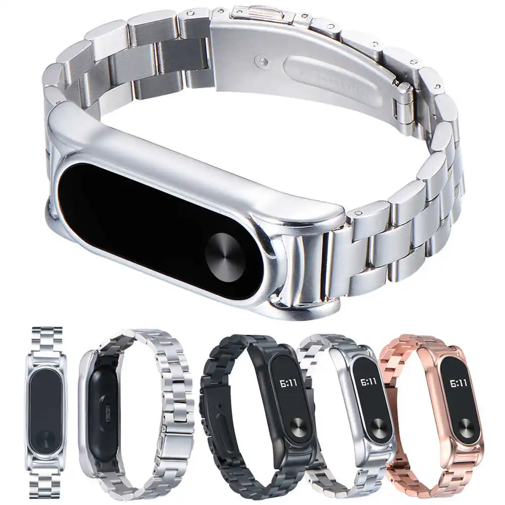 Smart Watch Strap For Xiaomi Mi Band 2 Stainless Steel