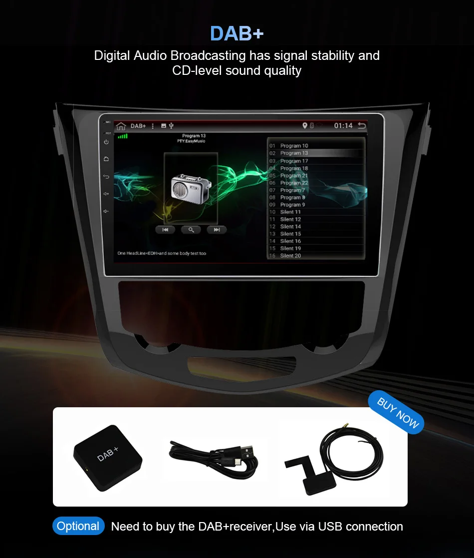 Excellent Eunavi Car GPS Radio Player Android 9.0 For Nissan X-Trail Qashqail 2014 -2017 With Octa Core 4GB+32GB Stereo Multimedia 26