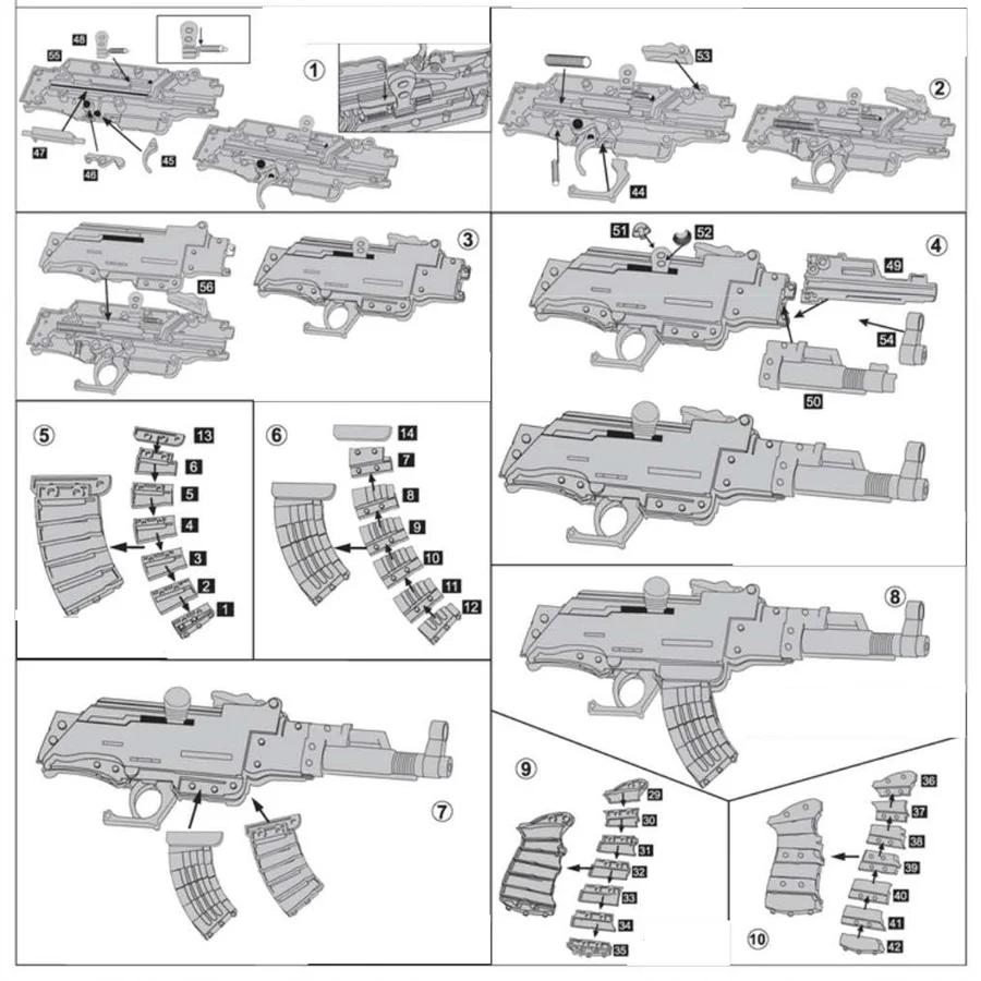 DIY Assembly Toy Submachine Gun Model, Learning Education Stitching Building Blocks Gun, Free Gifts Fuorescent Bullets DIY Assembly Toy Submachine Gun Model, Learning Education Stitching Building Blocks Gun, Free Gifts Fuorescent Bullets