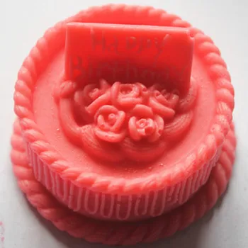 

Silicone mold Birthday Cake shape handmade soap candle mold Chocolate Fondant cake mould Baking mold DIY tools