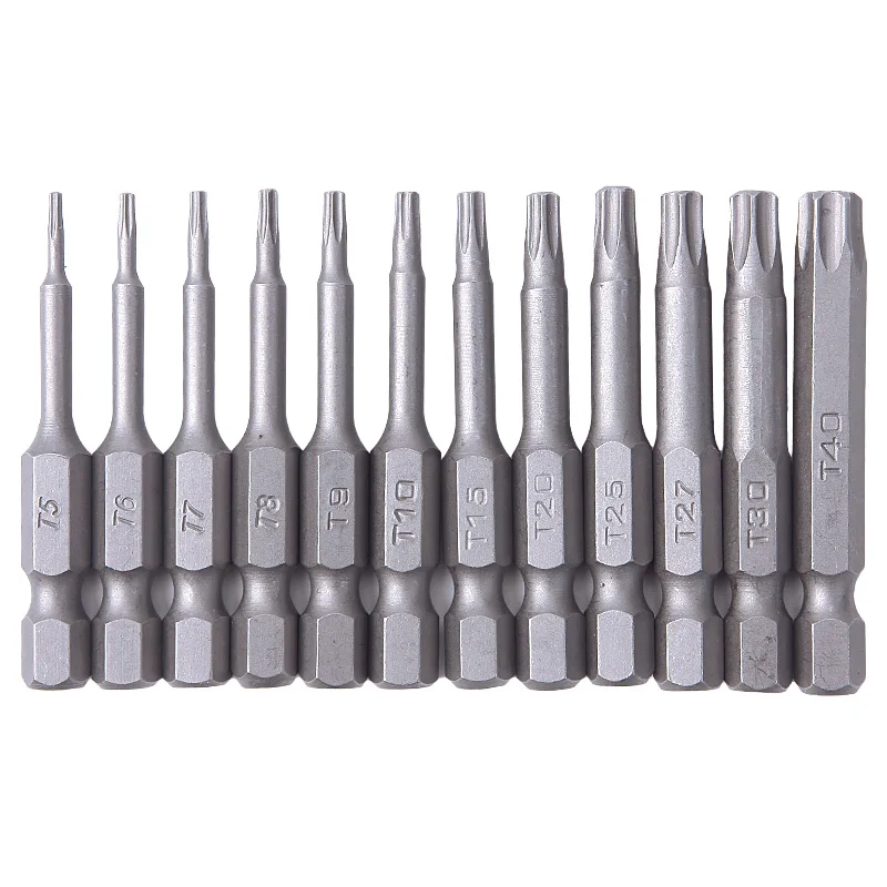 

1 Set 8/12Pcs 50mm Set Security Tamper Proof Magnetic Screwdriver Drill Bit Screw Driver Bits Hex Torx Flat Head 1/4" Hand Tools