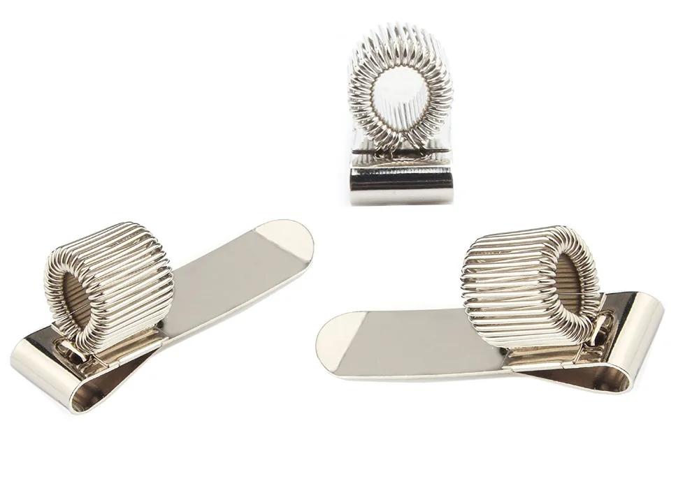 Stainless Pen Holder Clip for Notebook and Clipboard with Spring Fits Almost All Pen Size, 10