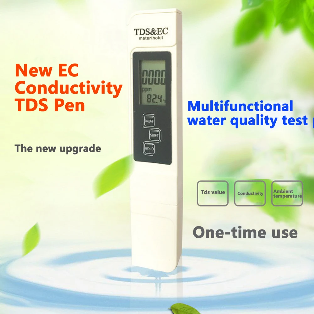 

PH Meter Water Quality Test Pen EC Conductivity Meter Test Fertilizer Concentration Nutrient Solution Hydroponic TDS Test Meter