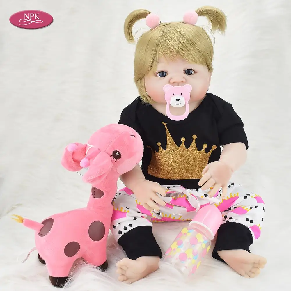 

NPK 55CM Reborn Baby Doll Full Body Silicone Lifelike Princess Girl Fashion Dolls Bathe Toys For Girls Reborn Toddler Babies Toy