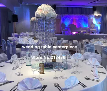 

high quality acrylic crystal pillar flower centerpiece stands for table decoration