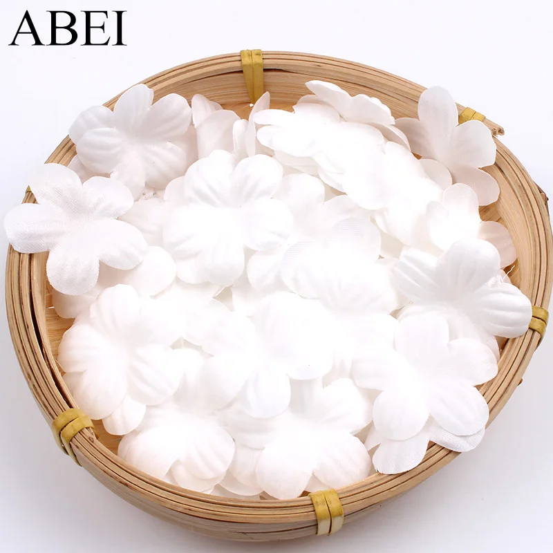 

50pcs/lot Artificial White Flower Petals For Wedding Party Decoration Diy Scrapbook Card Craft Material Silk Flower Appliques