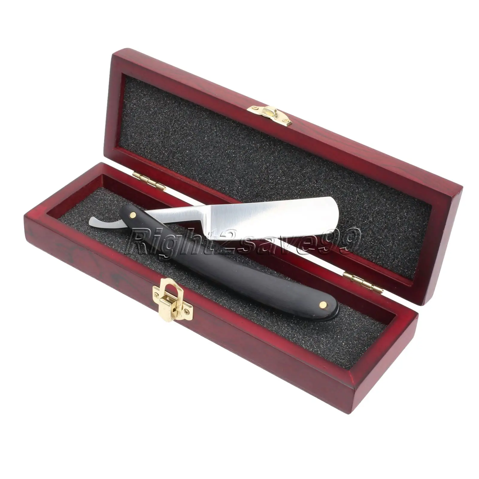 Высокое качество с черной деревянной ручкой Нержавеющая сталь бритвой складной нож Navalha де Barbeiro с деревянной подарочной коробке
