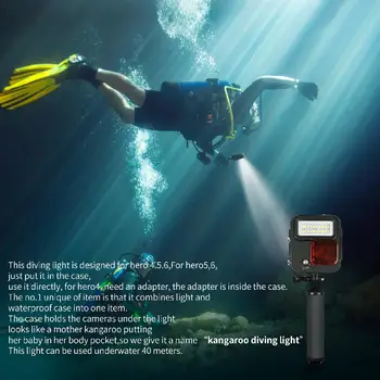 

Kuulee 1000LM Diving LED light Waterproof Case for GoPro Hero 7 6 5 Black 4 3+ Silver Action Camera for Go Pro 7 6