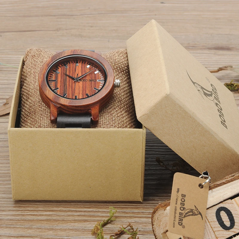 BOBO BIRD 2017 V-M05 Watches Mens New Arrival Top Brand luxury Two Colors Combination All Wood Quartz Wristwatch