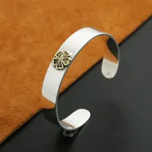 S925 Стерлинговое Серебряные ювелирные изделия Ретро тайский серебряный Для мужчин и Для женщин в Япония и Южная Корея золотой Орел открытые цветы браслет