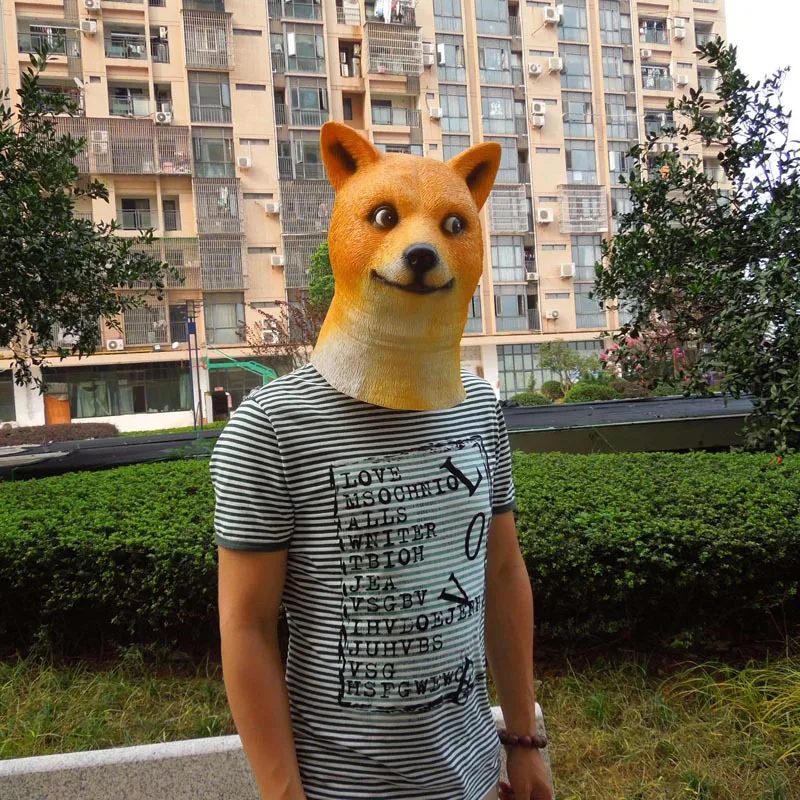 

Animal Head Mask Latex Party Mask Halloween Mask Dog Costume Adult Size Humor Festival Party Supplies